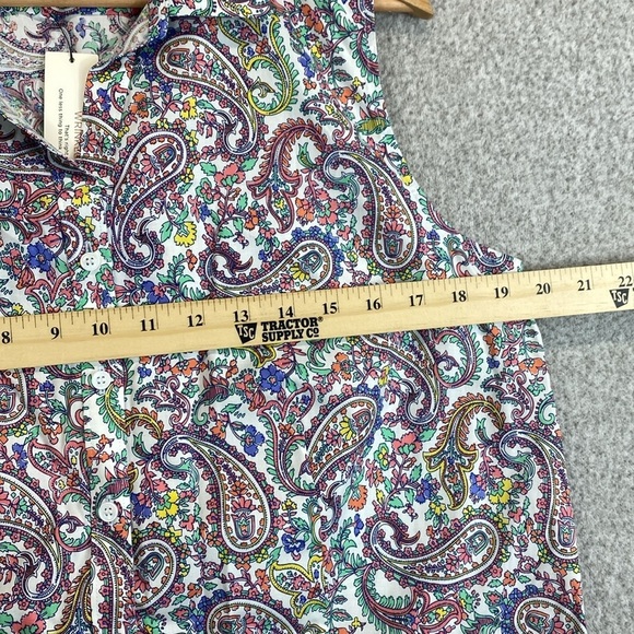 Talbots wrinkle resistant paisley button down sleeveless size 16P preppy travel - Picture 7 of 9